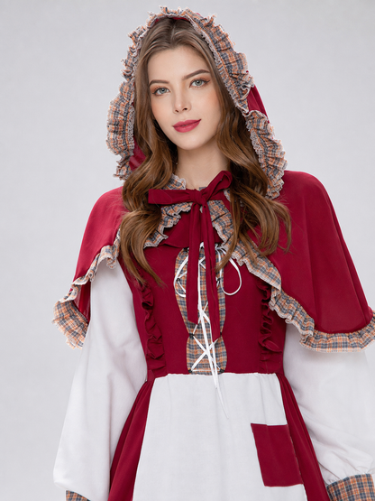 Little Red Riding Hood Costume: Dress with Apron and Cape