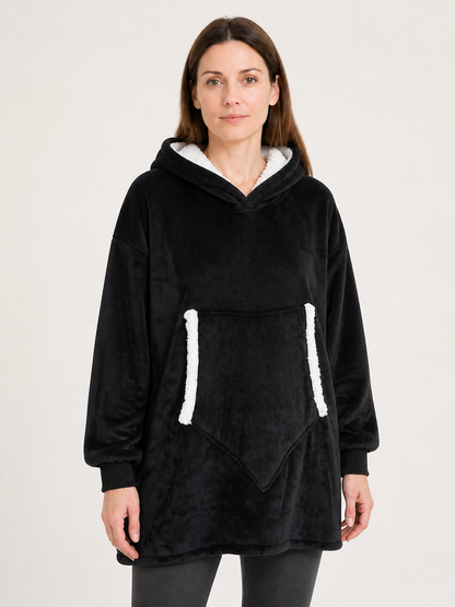 Long Hooded Blanket Hoodie, Relaxed Fit Wearable Blankets detail 2