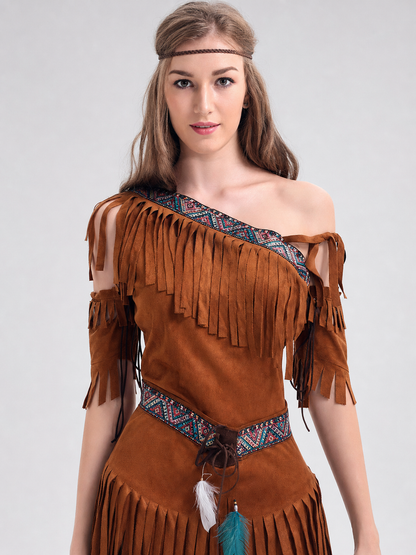 Historical Ethnic Character Costume with Fringe