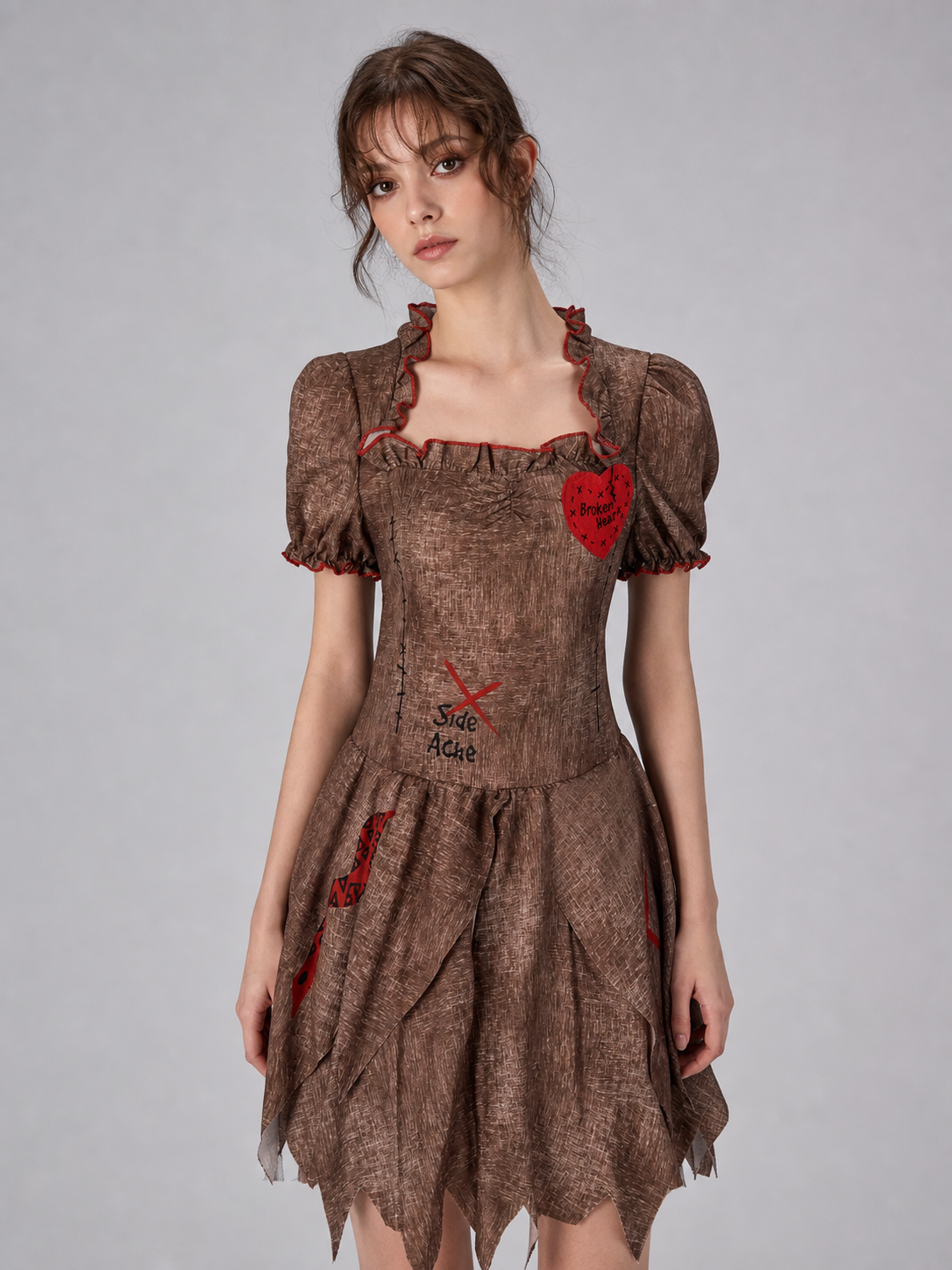 Halloween Costume Dress with Torn Hem