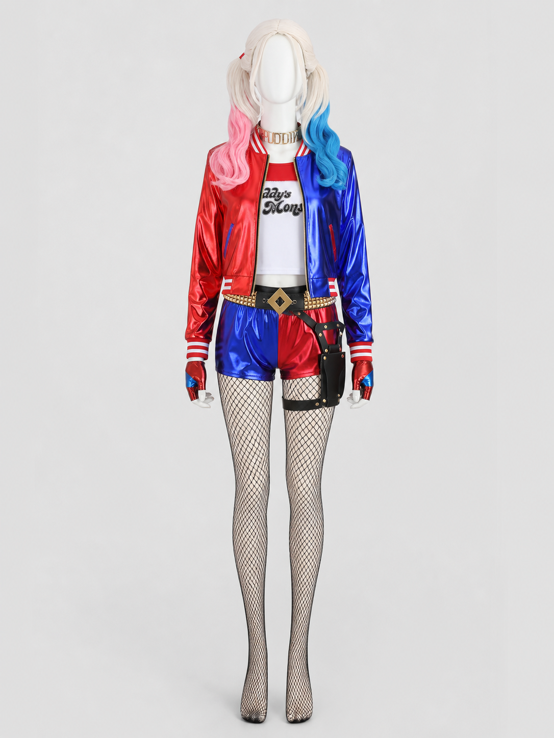 Harley Quinn Cosplay Costume with Wig Costume Wigs detail 3