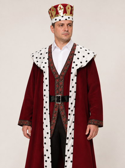 Medieval King Costume with Crown for Halloween Costume Headwear detail 2