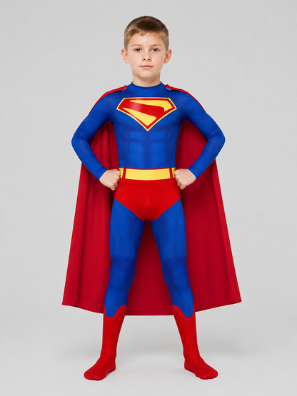 Superman Cosplay Costume, Jumpsuit with Cape Costume Capes detail 3