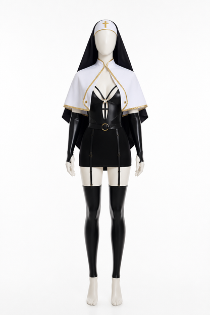 Halloween Cosplay Costume with Cross and Cape Costume Capes detail 3