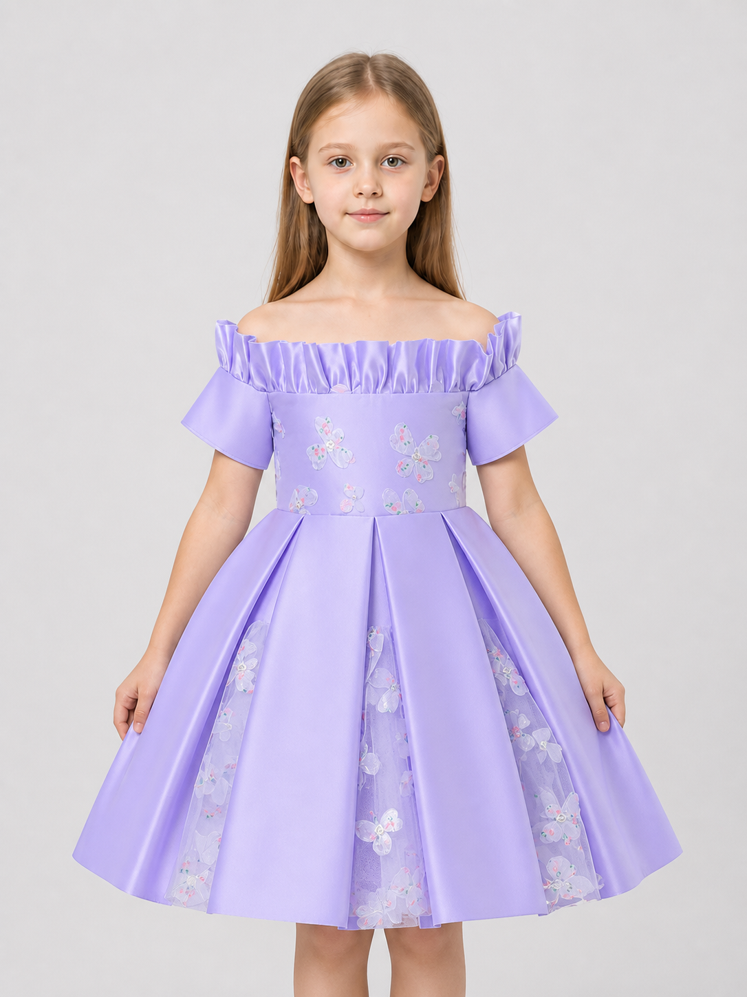 Lavender Princess Dress for Girls with Tulle Costume Dresses detail 3