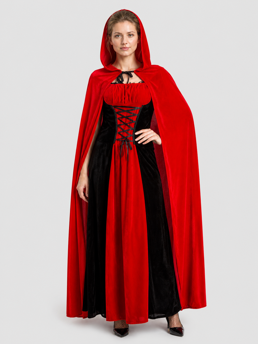Halloween Dress with Hooded Cape Costume Dresses detail 3