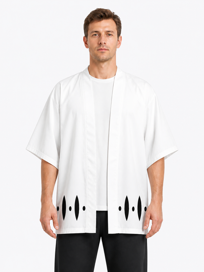 White Cosplay Costume with Black Pattern, Short Sleeves Costumes detail 3