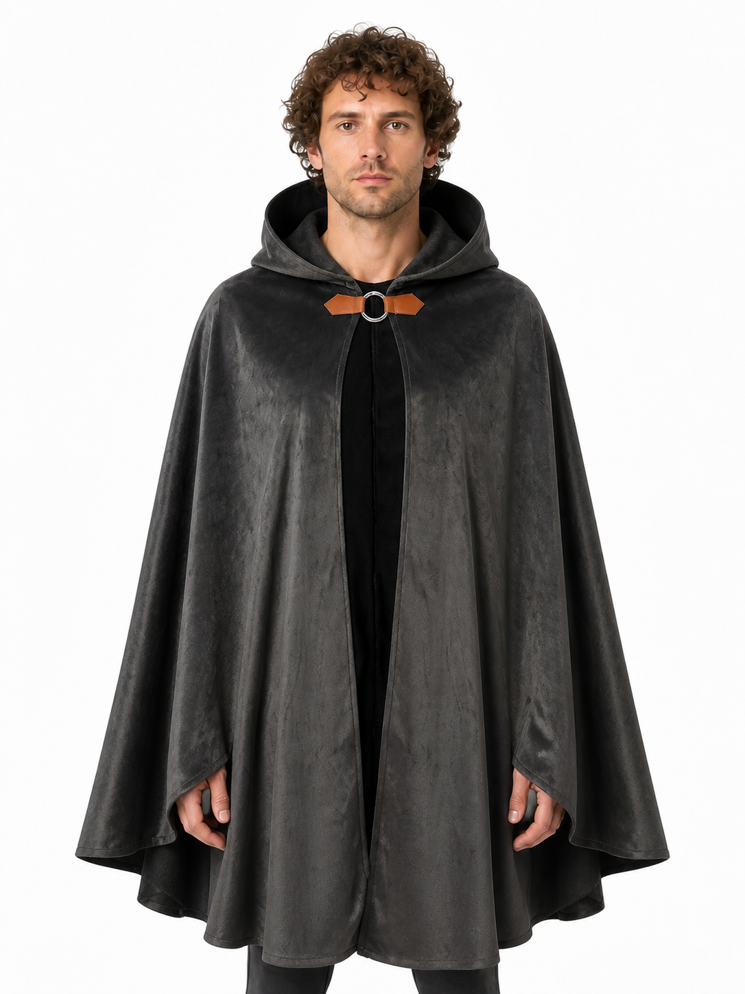 Medieval-Style Hooded Cloak Cape Costume Capes detail 3