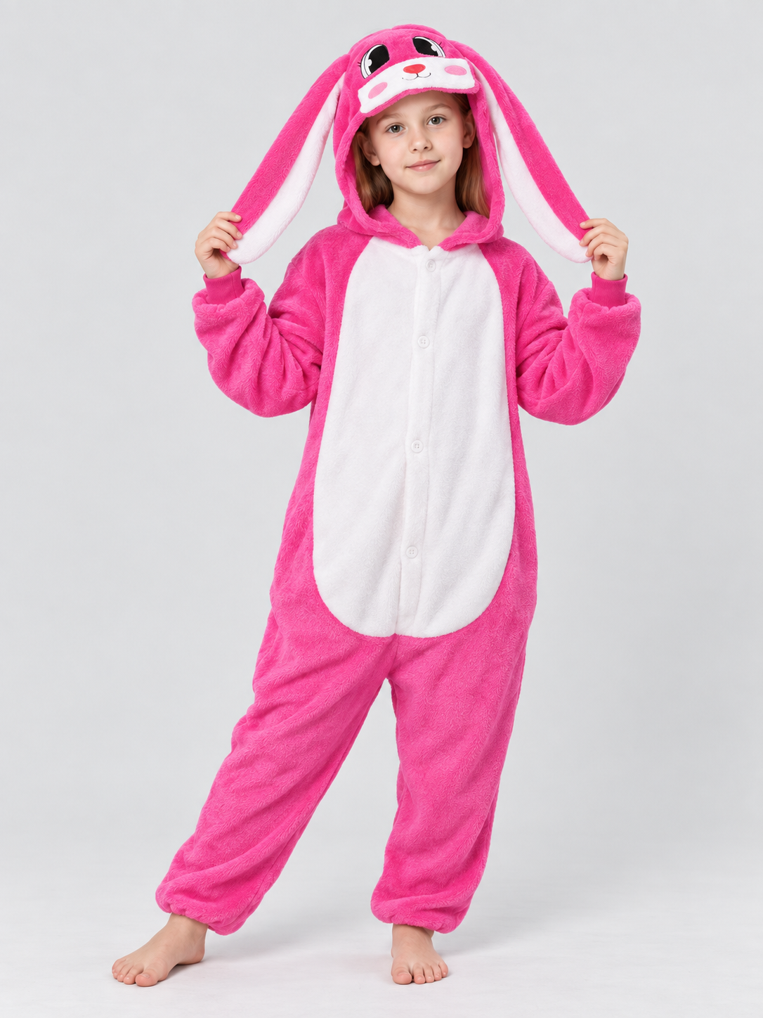 Kids' Bunny Jumpsuit Pajama with Hood and Ears
