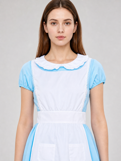 Dress with White Apron and Lace Trim Costume Dresses detail 2