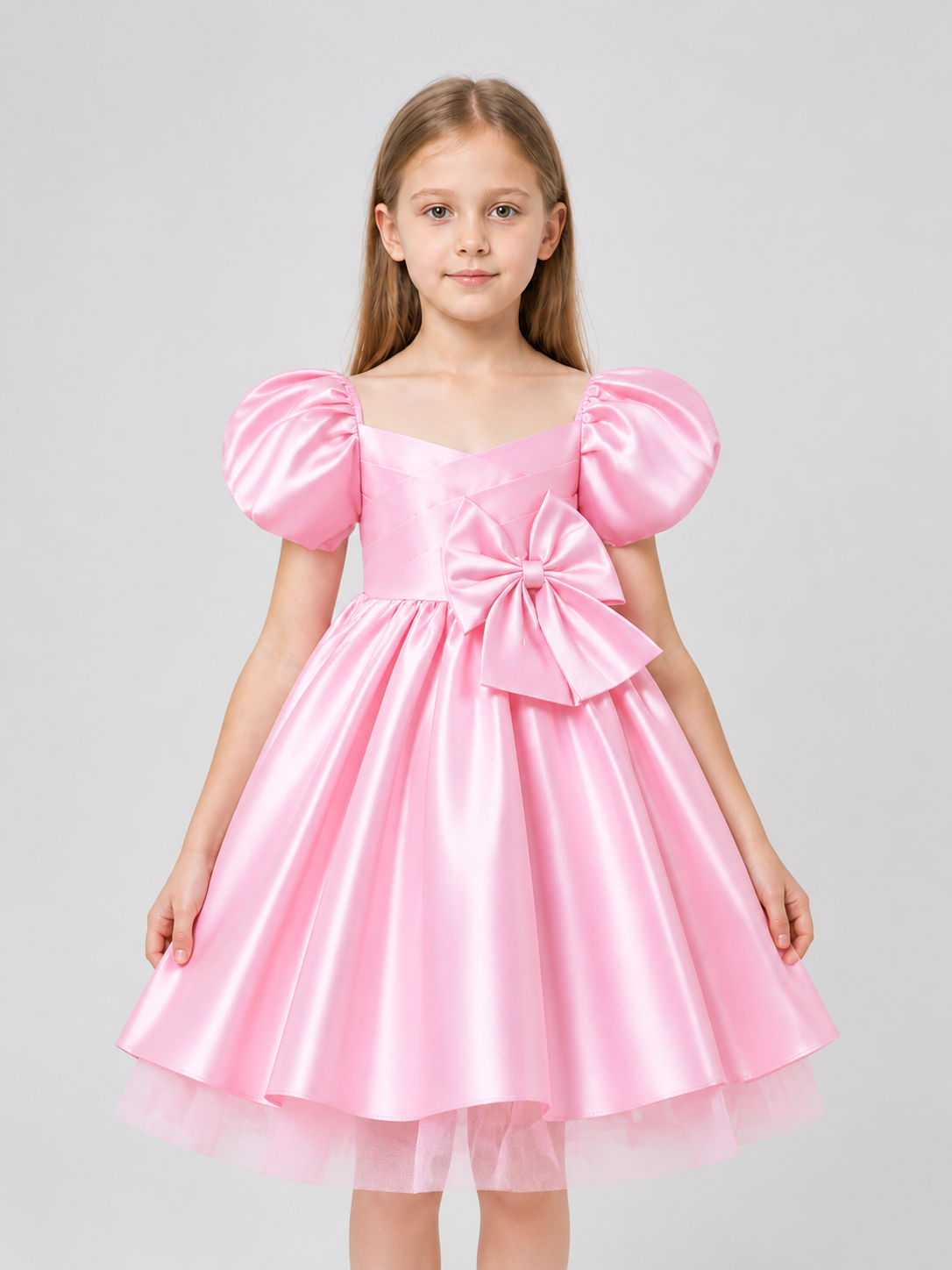 Children’s princess dress with a full skirt and large bow product detail 3