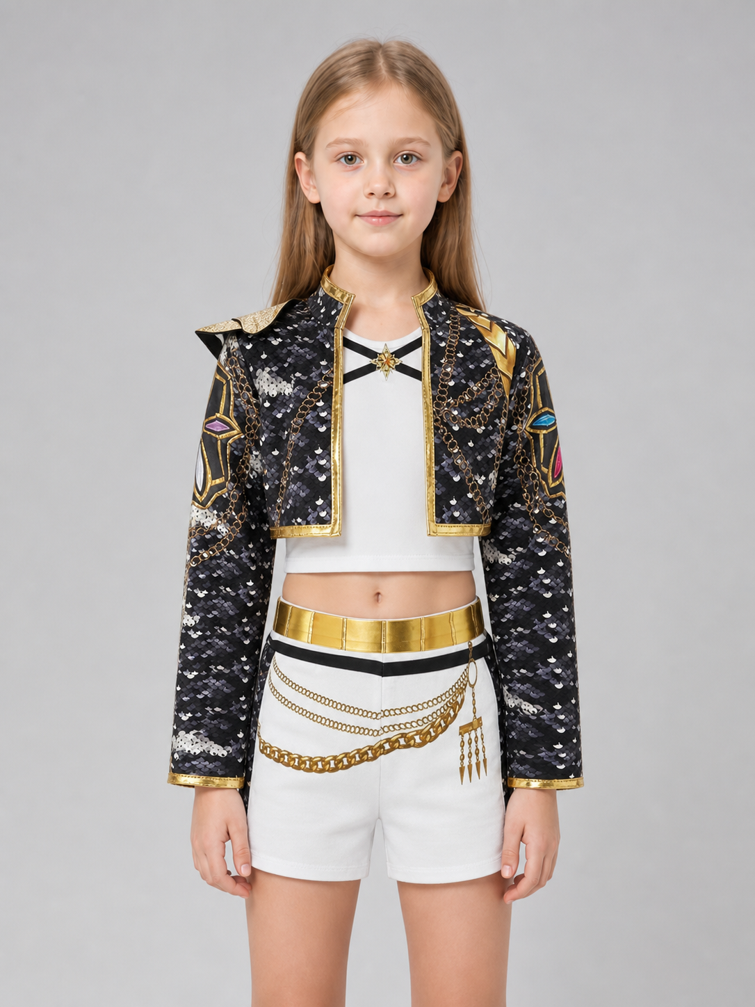 K-POP Cosplay Costume, Black and Gold Stage Set