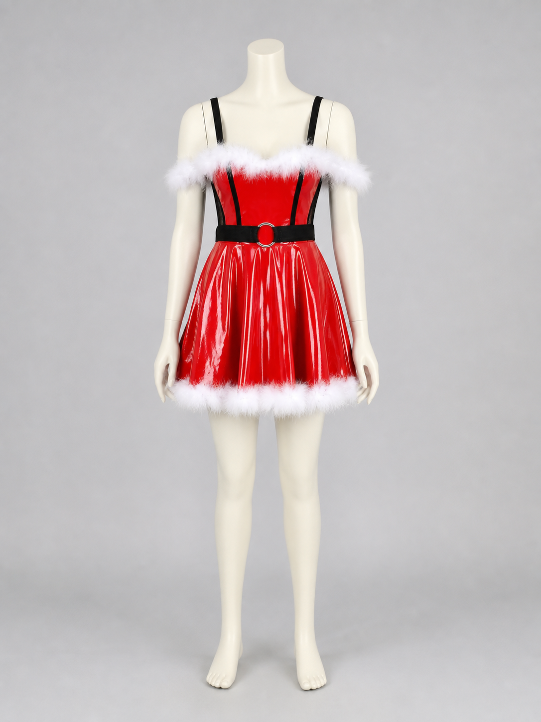Red Christmas Costume with White Trim