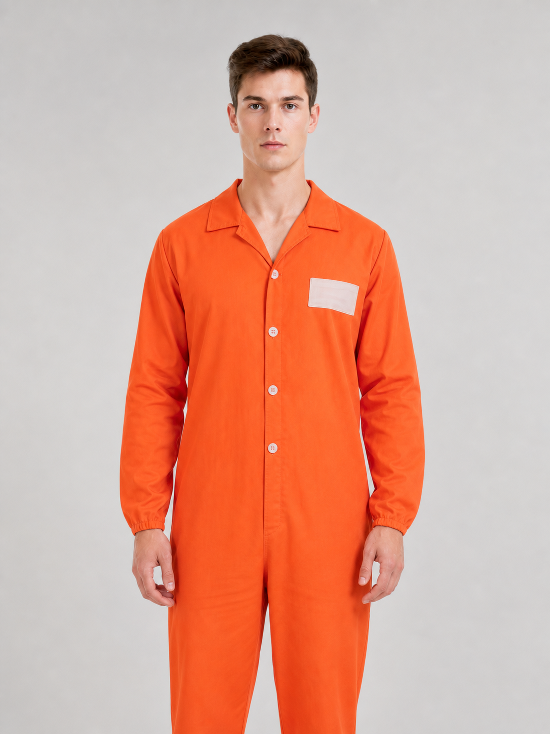 Orange collared work coverall jumpsuit product view 23