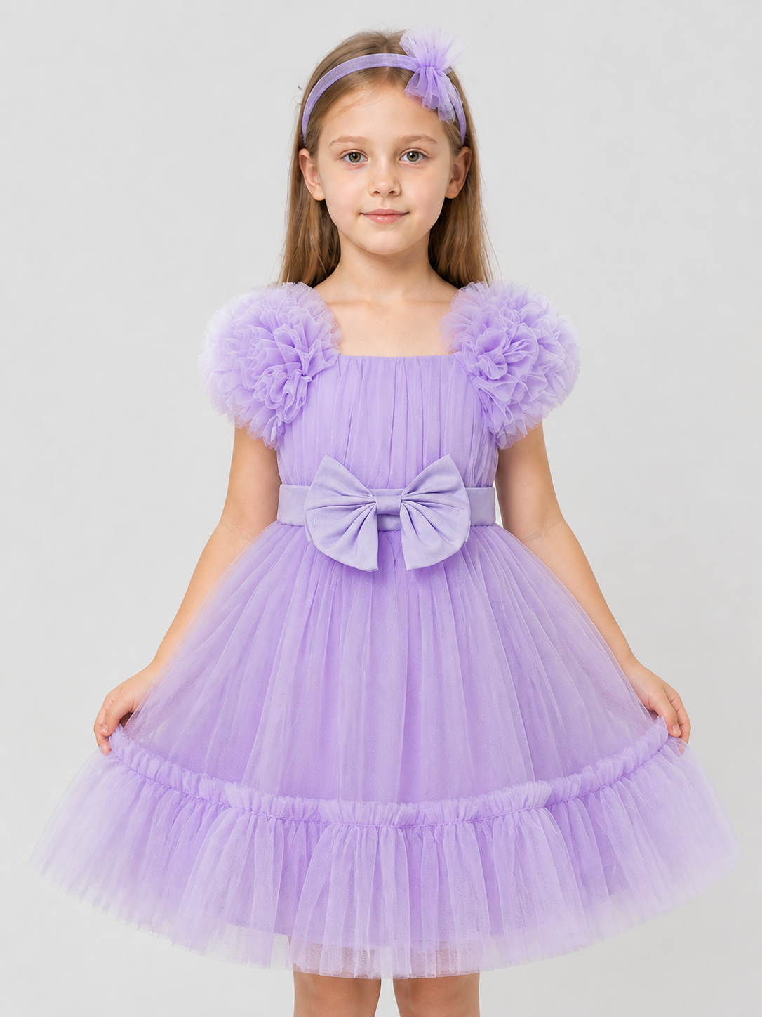 Festive Tulle Dress with a Full Skirt and Bow Costume Dresses detail 3