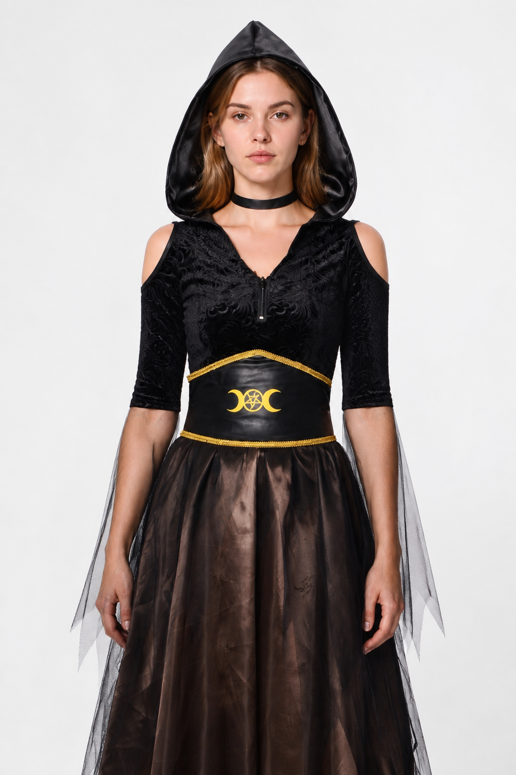 Hooded Cosplay Costume, Long Dress Costume Dresses detail 3