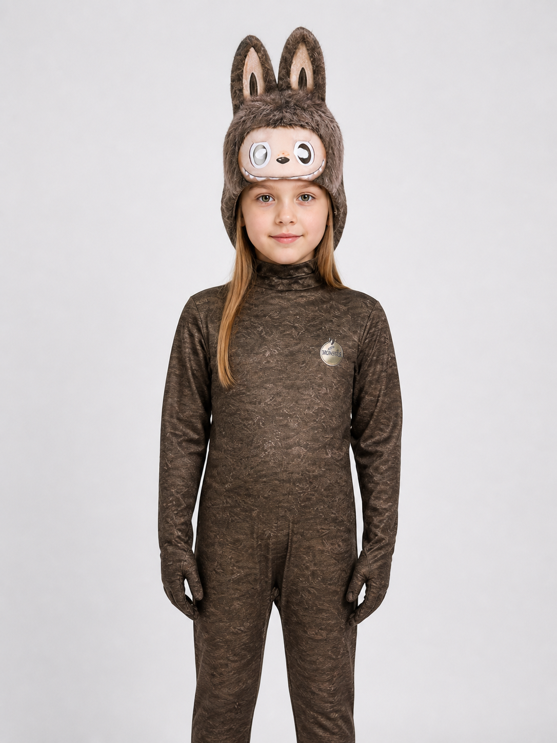 Labubu Cosplay Jumpsuit Costume, Brown, with Ears Costumes detail 3