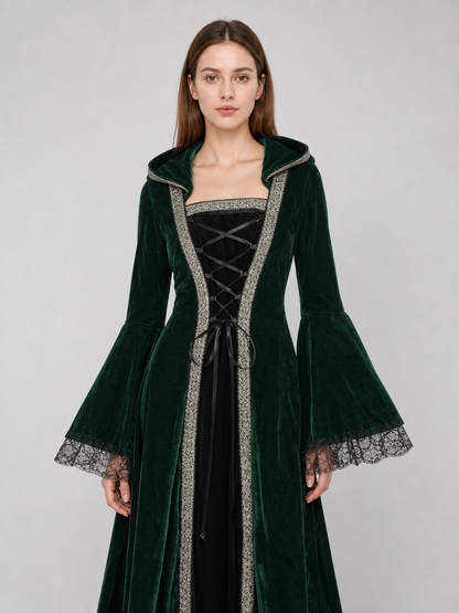 Gothic Hooded Dress in a Medieval Style