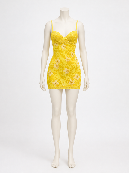 Lace Strappy Dress with Floral Print Costume Dresses detail 3