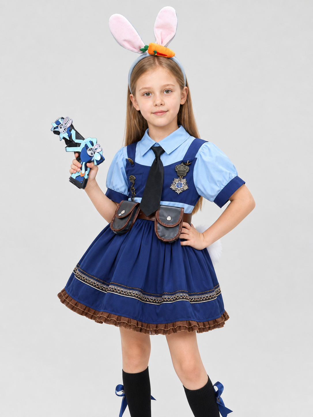 Children's Police Rabbit Skirt with Rabbit Ears and Tail Costumes detail 2