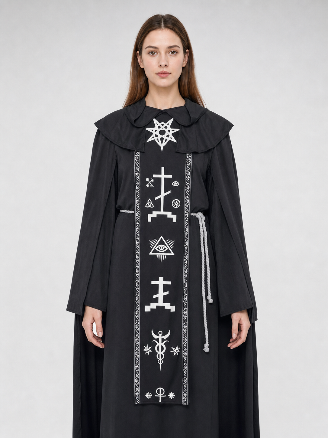 Black Gothic Hooded Cloak for Cosplay