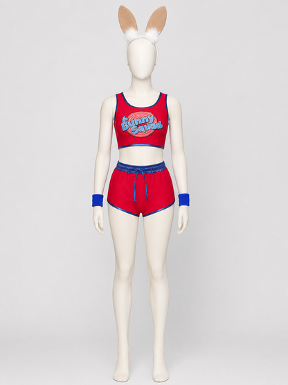 Stage Costume with Ears: Top, Shorts, and Headband Costume Headwear detail 3