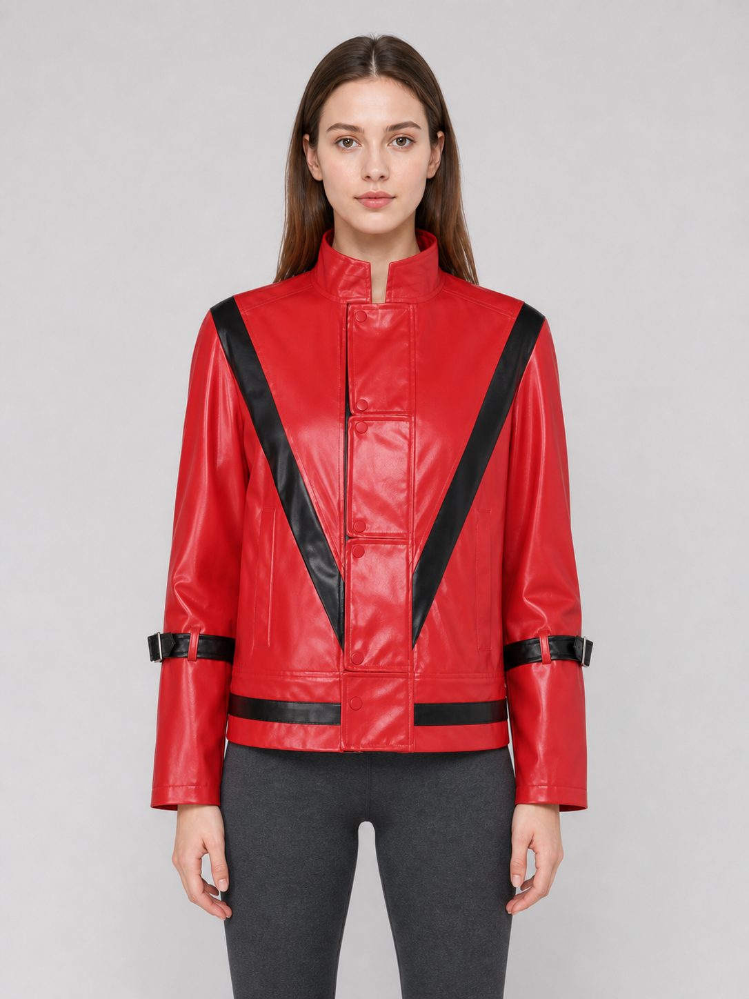 Red Michael Jackson-Style Cosplay Jacket