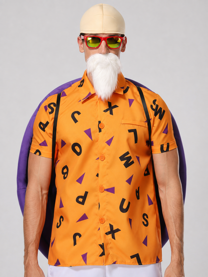 Orange cosplay shirt with collar and pocket
