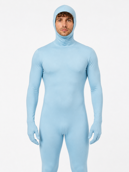 Light Blue Zentai Bodysuit with Hood product detail 4