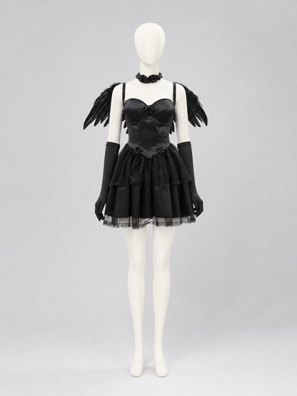 Gothic Cosplay Dress with a Full Skirt