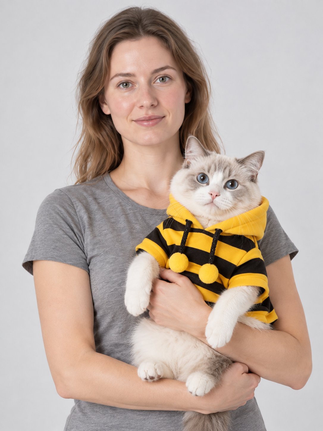 Bee Costume for Cats and Dogs, Yellow and Black with Hood