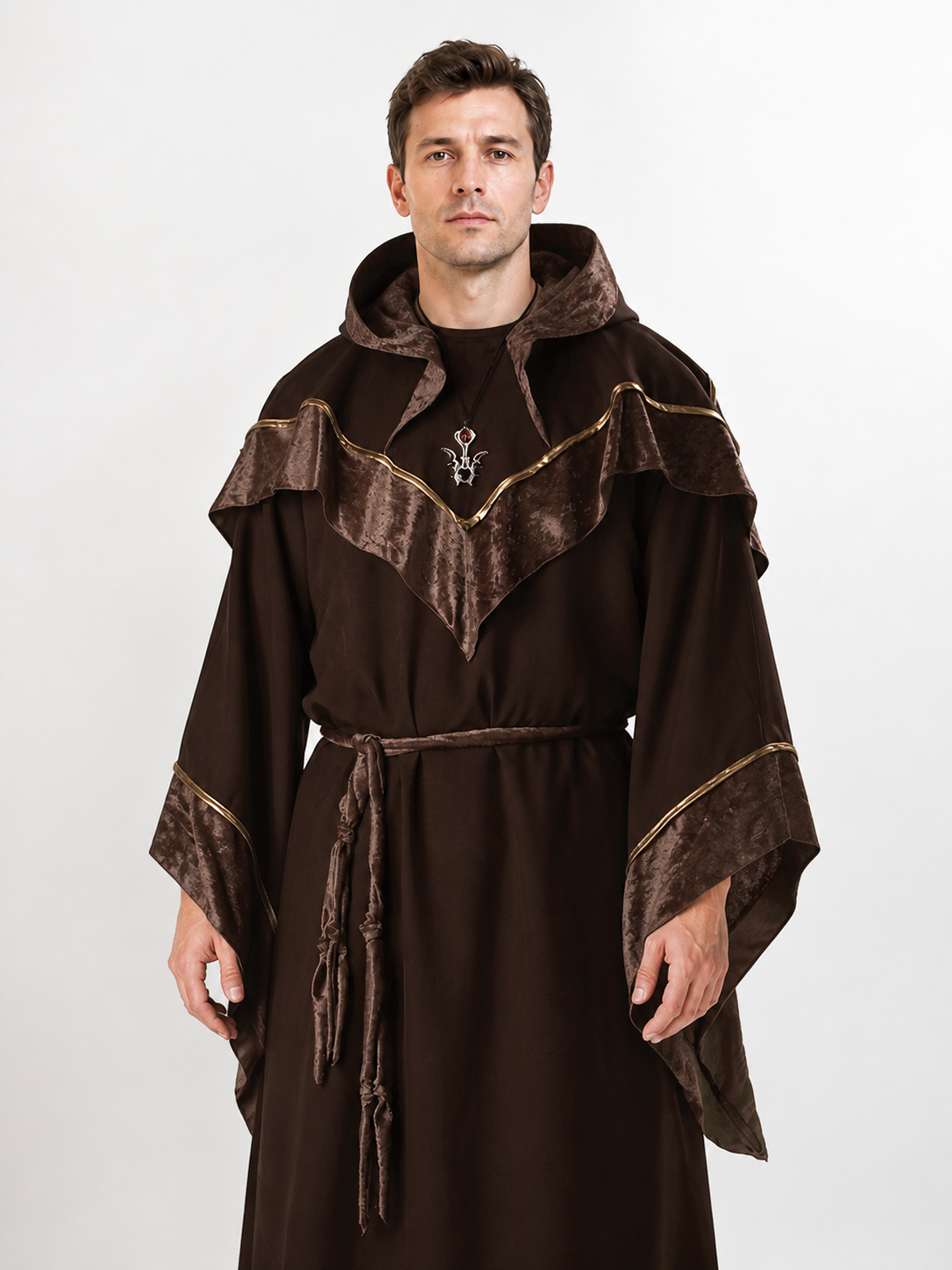 Halloween Wizard Costume: Long Hooded Robe