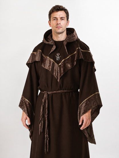 Halloween Wizard Costume: Long Hooded Robe