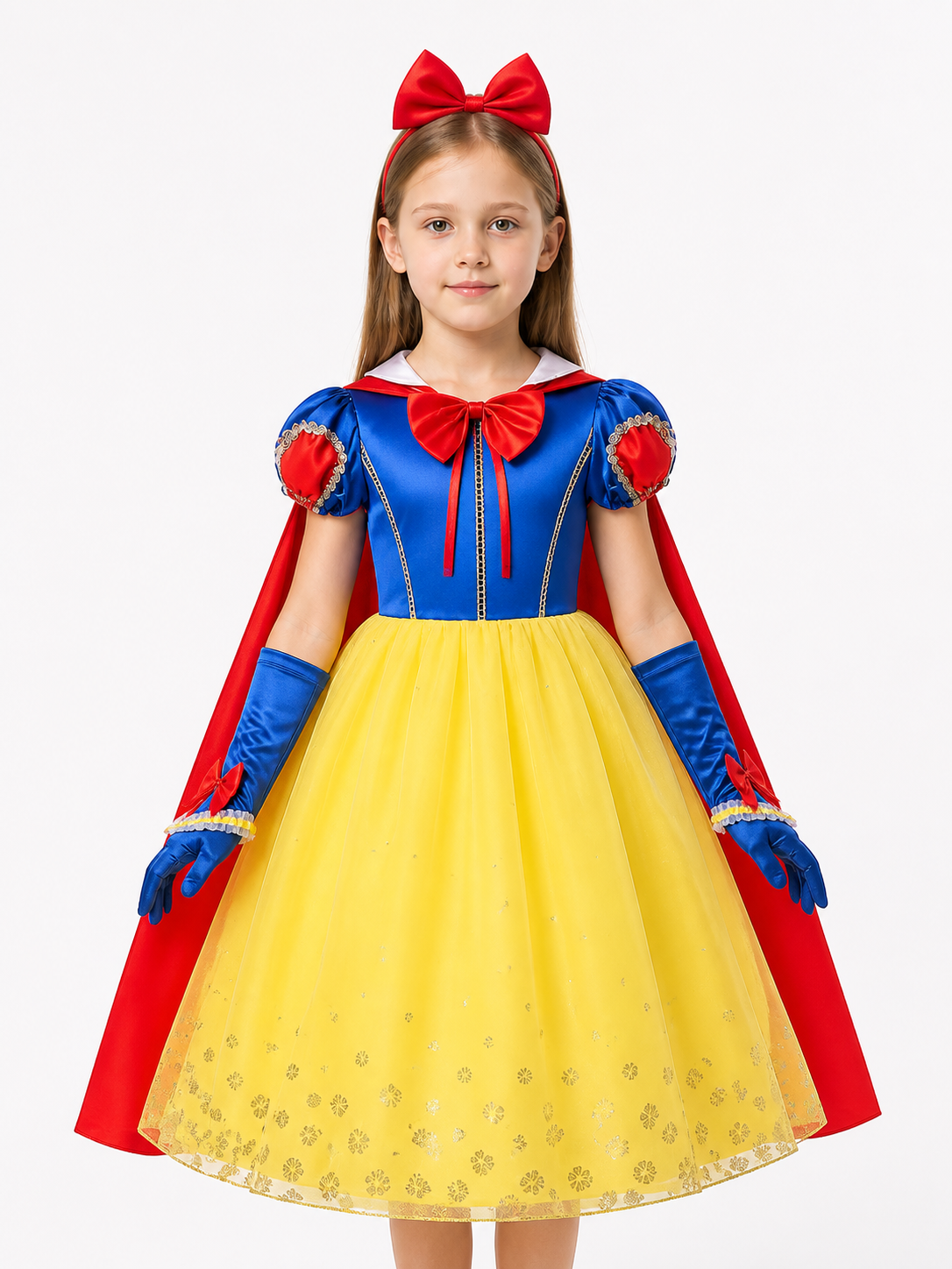 Snow White Costume with Cape and Headband for Carnival Costume Capes detail 3