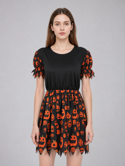 Halloween Costume with Dress and Pointed Hat