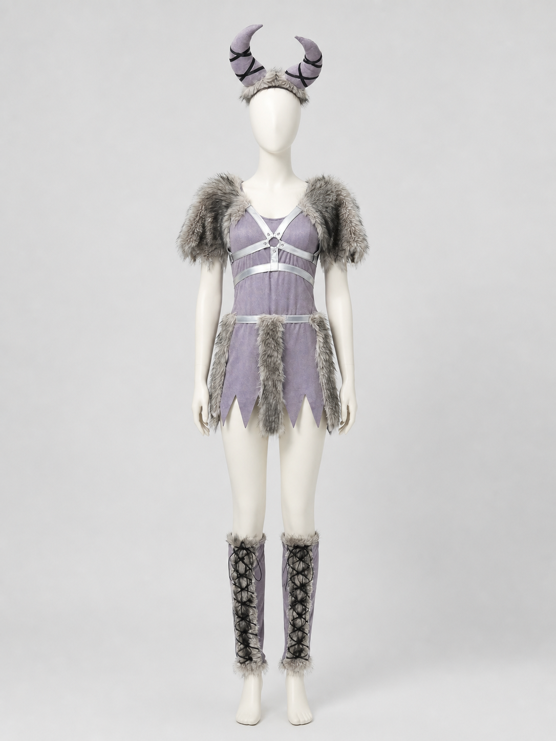 Halloween Viking Costume with Horns and Fur Costumes detail 2