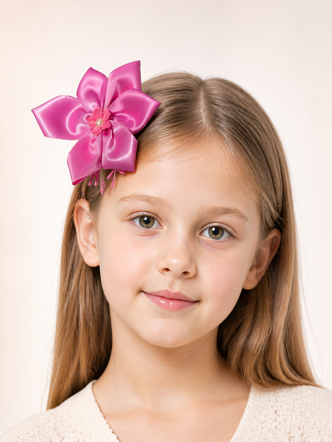 Pink carnival headband with a bow and flower for Halloween Costume Headwear detail 2