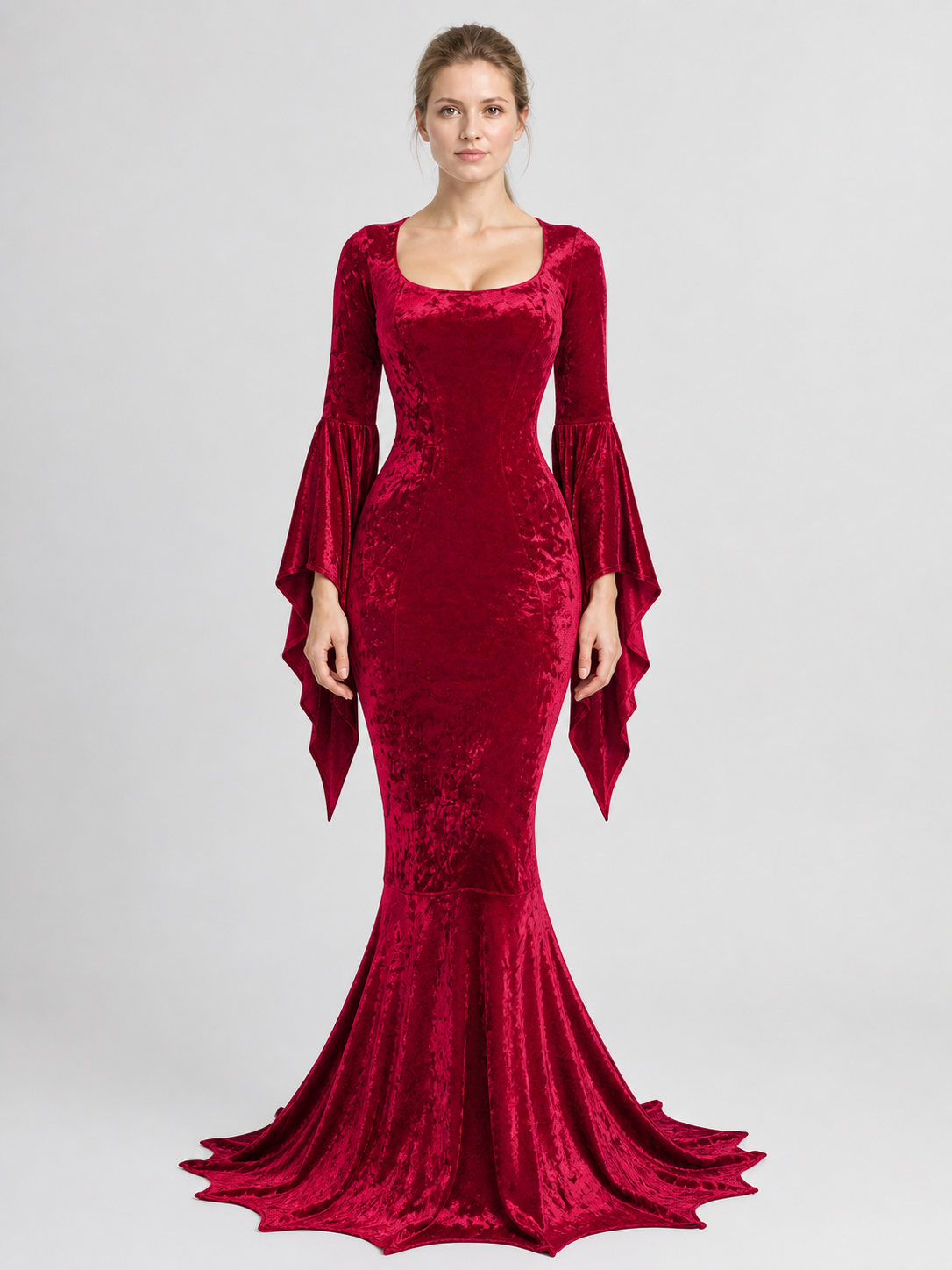 Vampire Witch Dress with Wing Sleeves for Halloween Costume Dresses detail 3