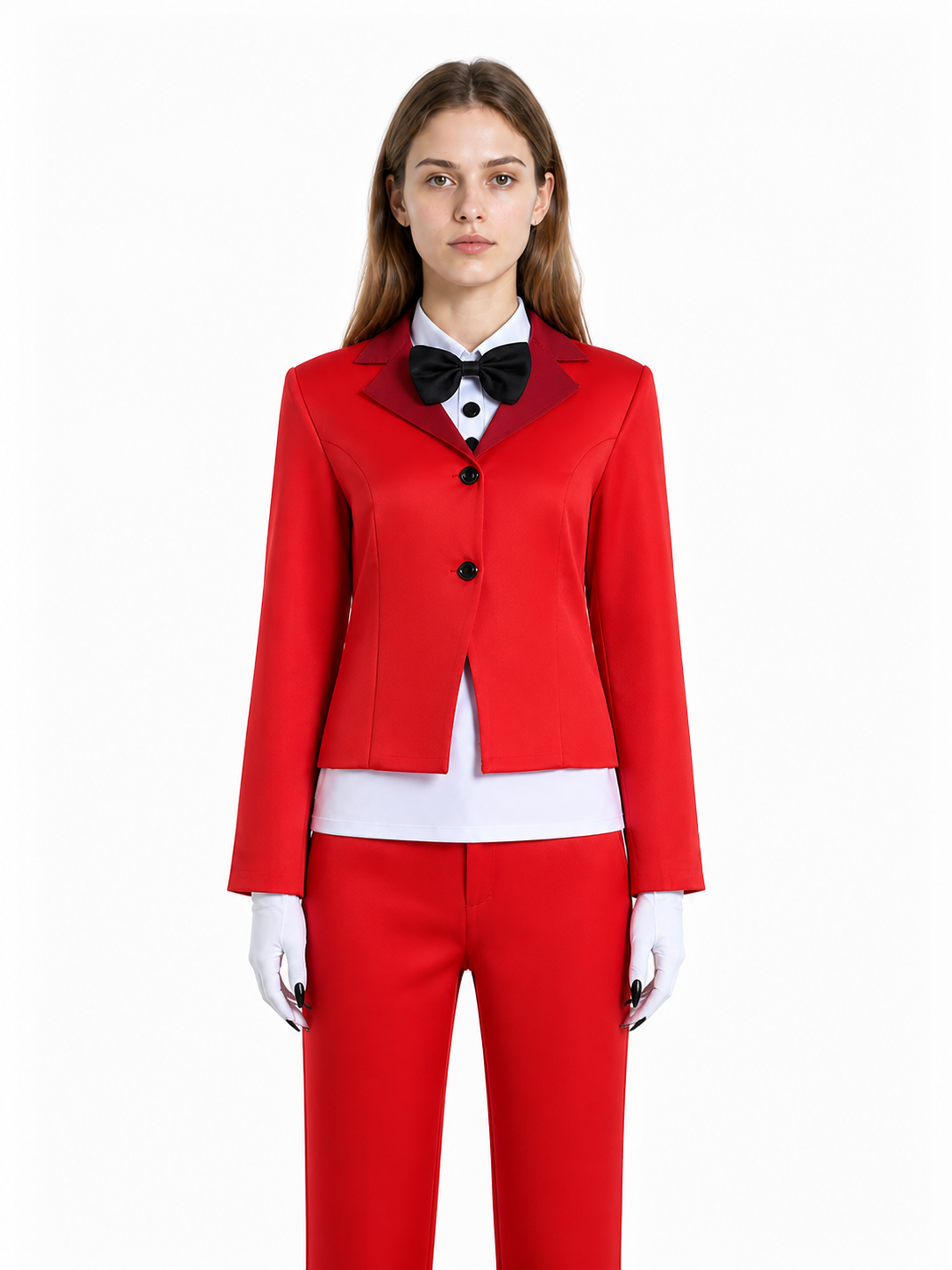 Hazbin Hotel Cosplay Costume, Red with Bow Tie, for Halloween Costume Accessories detail 3