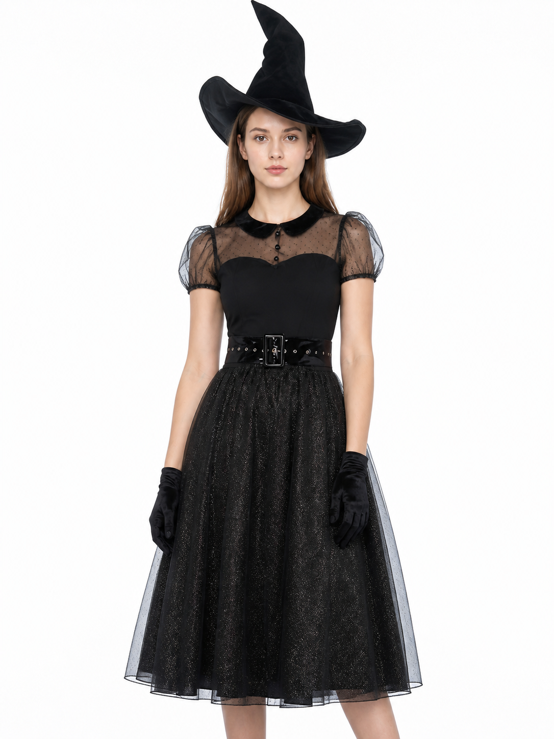 Cosplay Costume with Black Dress and Hat Costume Dresses detail 3