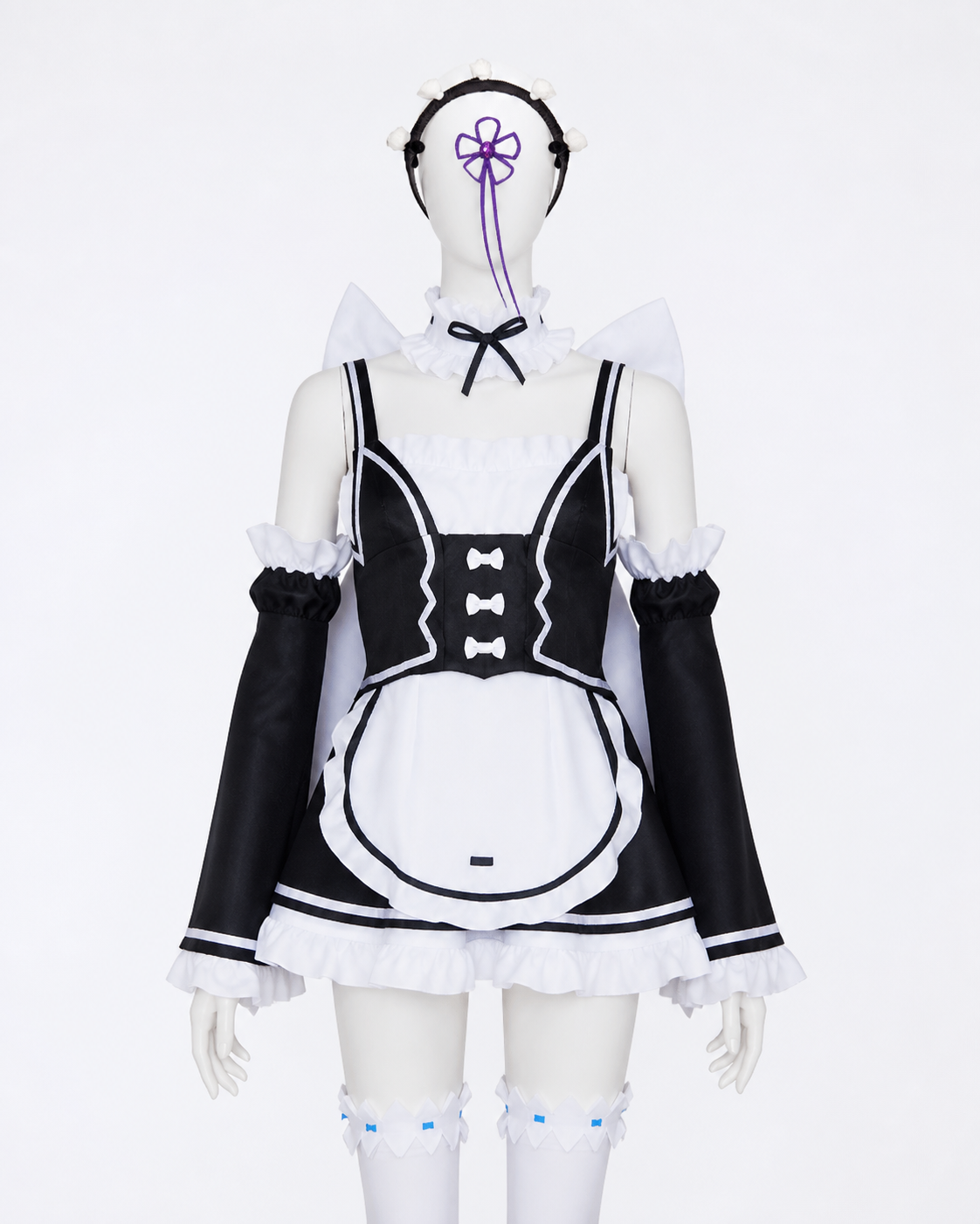 Cosplay costume with accessories, black and white