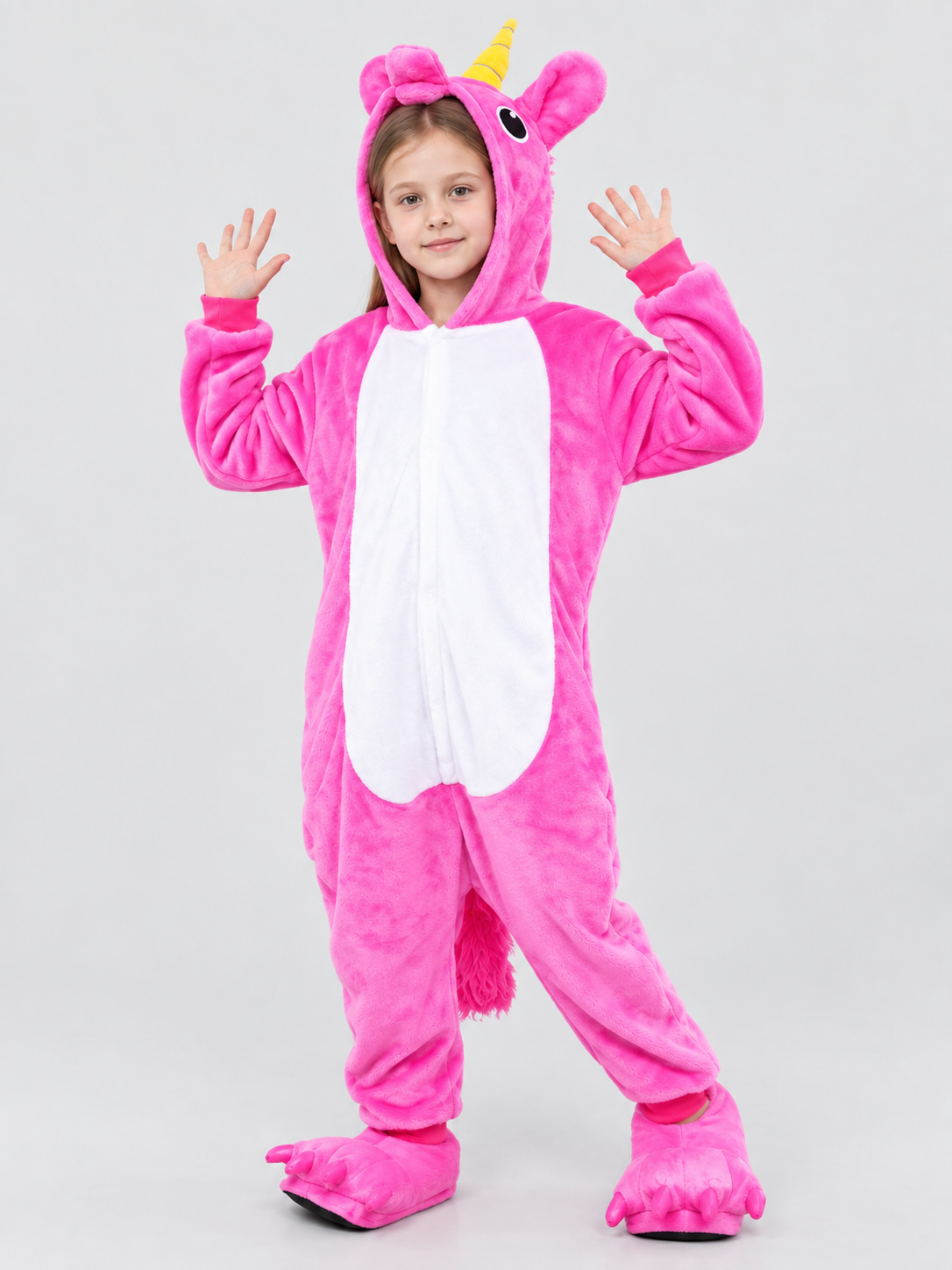 Kids' Unicorn Hooded Pajama Jumpsuit with Tail