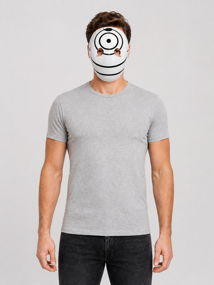 Tobi Mask, Anime Cosplay, White with Black Pattern Costume Masks detail 3