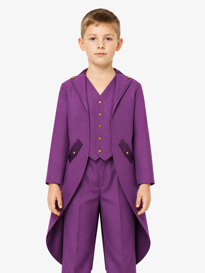 Purple Tailcoat with Lapels and Gold Buttons product detail 3