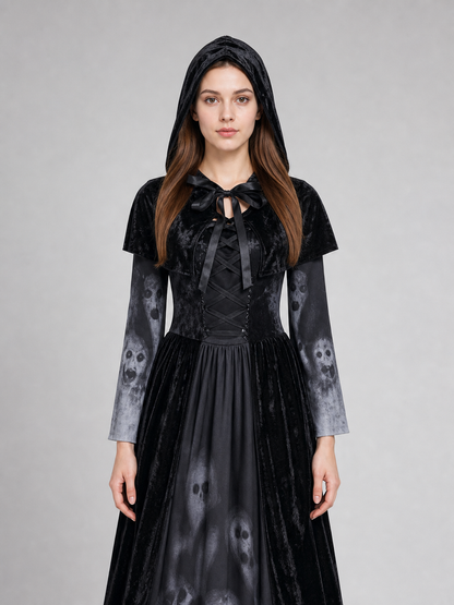 Halloween Gothic Hooded Costume Dress