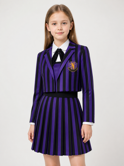 Purple and Black Striped Carnival Costume for Cosplay Costumes detail 2