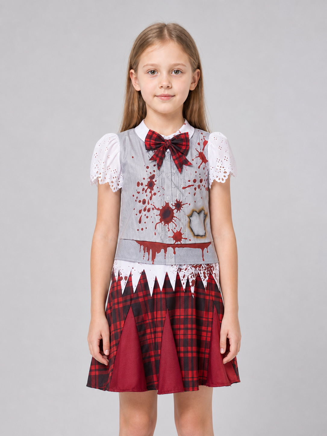 Zombie Costume: Top, Skirt, and Bow Tie
