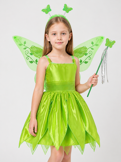 Green Fairy Costume with Wings for Halloween
