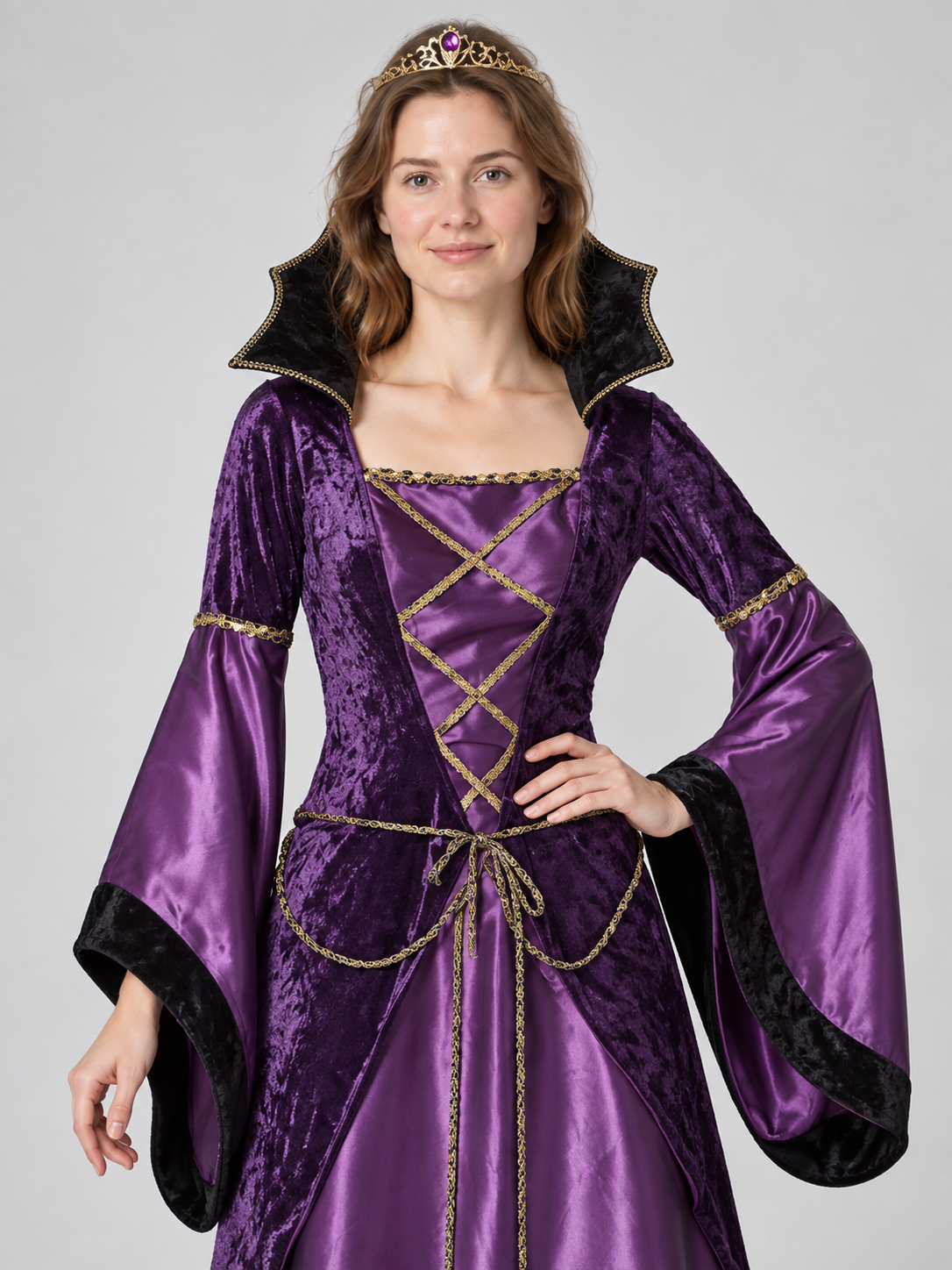 Vampire Halloween Costume with Purple Dress