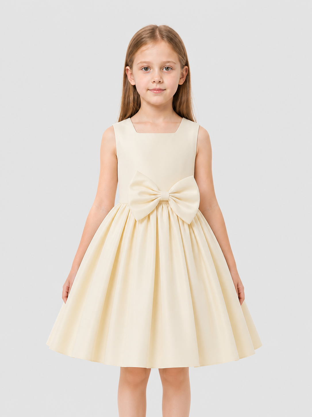 Girls' Formal Princess Dress with Bow and Full Skirt Costume Dresses detail 3